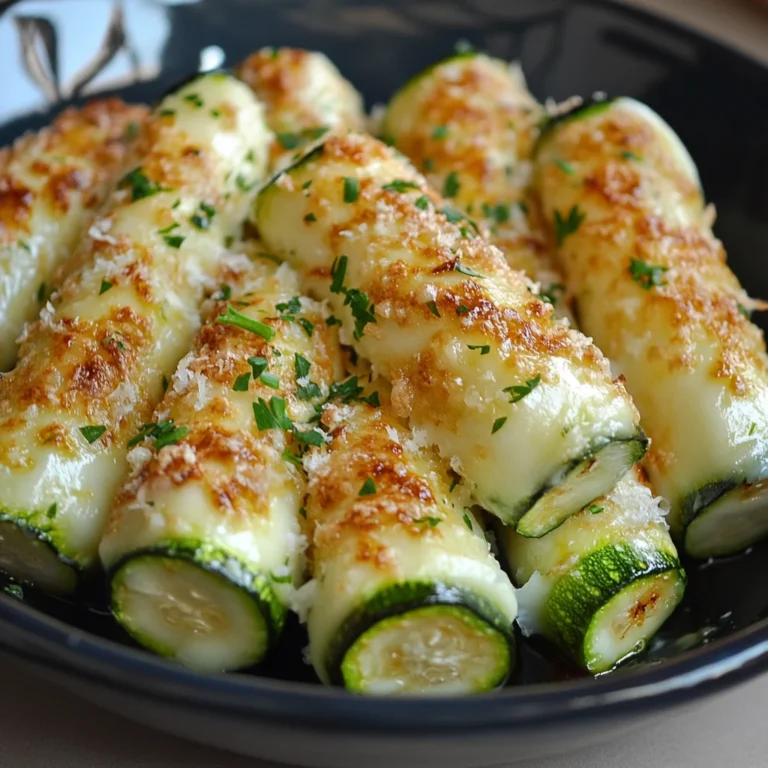 Assiette de croustillants courgettes fromage dorés au four, garnis de chapelure croustillante et de persil frais, présentés de manière appétissante.